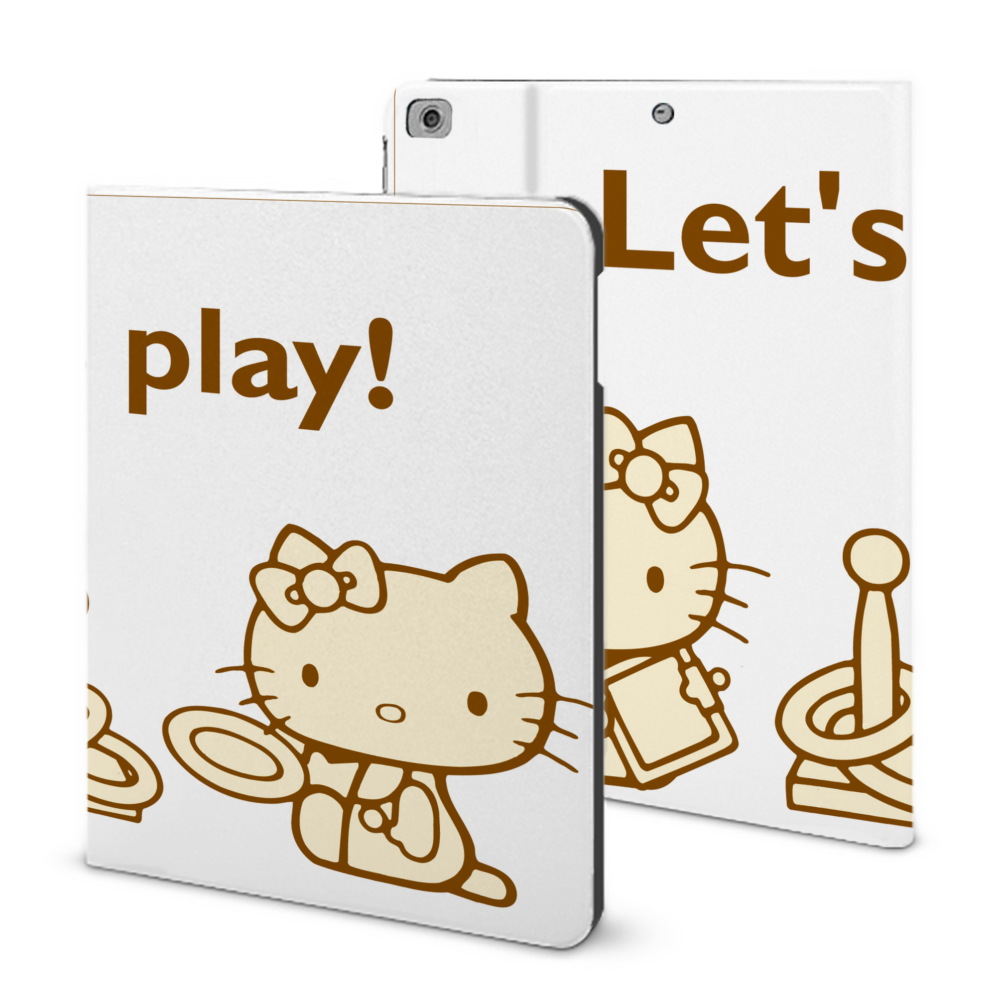 （画像用） Hello Kitty ハローキティ IPad ケース ブック型 PUレザー TPU 耐衝撃 軽量 薄型 ペン収納なし 全面保護 IPad 各モデル対応